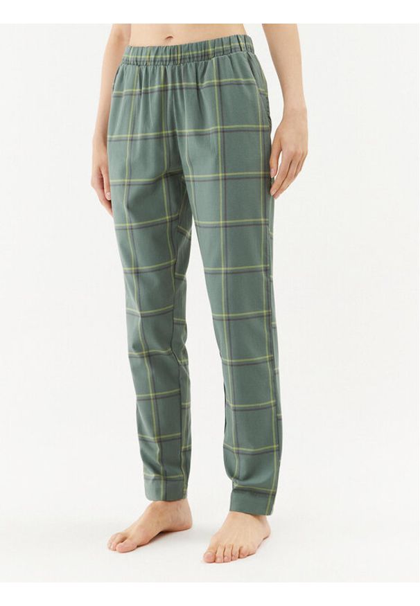 Triumph Spodnie piżamowe Mix & Match Tapered Trouser Flannel 01 X 10216530 Zielony Regular Fit. Kolor: zielony. Materiał: bawełna