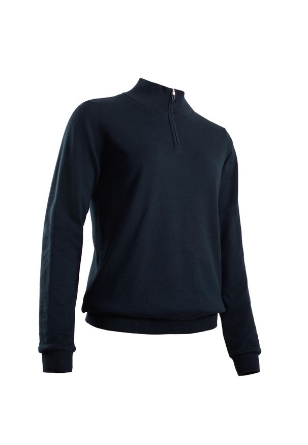 INESIS - Sweter do golfa wiatroszczelny MW500 damski. Typ kołnierza: golf. Kolor: niebieski, wielokolorowy, turkusowy, zielony. Materiał: materiał, bawełna, poliester