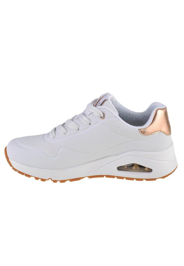 skechers - Adidasy Skechers Uno - Golden Air, Kobiety. Kolor: biały. Materiał: guma, materiał, syntetyk, tkanina. Sport: turystyka piesza