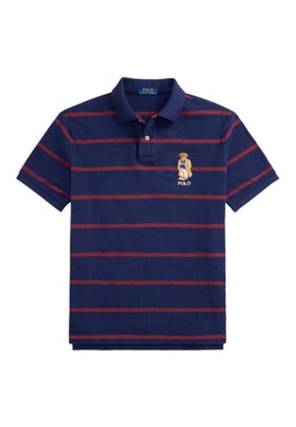Polo Ralph Lauren Polo 710971839001 Granatowy Custom Slim Fit. Typ kołnierza: polo. Kolor: niebieski. Materiał: bawełna