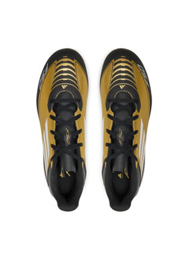 Adidas - adidas Buty do piłki nożnej F50 CLUB FxG MESSI IG9331 Złoty. Kolor: złoty. Materiał: skóra