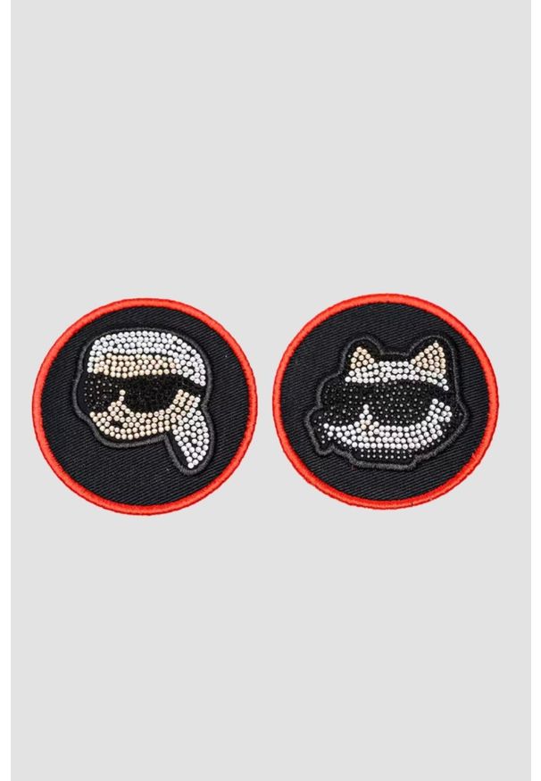 Karl Lagerfeld - KARL LAGERFELD Czapka z daszkiem damska ze zmiennym logo na rzep Ikon. Kolor: czarny. Wzór: aplikacja