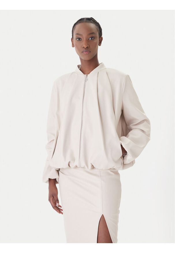 Rinascimento Kurtka z imitacji skóry CFC0127530003 Beżowy Relaxed Fit. Kolor: beżowy. Materiał: skóra