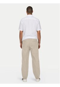 Only & Sons Spodnie materiałowe Sinus 22028267 Beżowy Loose Fit. Kolor: beżowy. Materiał: bawełna #4