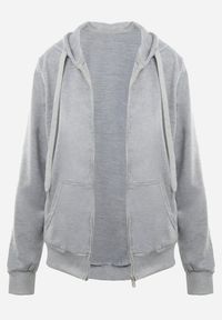 Renee - Szara Bluza Rhodothee. Kolor: szary. Materiał: jeans, dzianina. Długość rękawa: na ramiączkach. Długość: długie. Wzór: jednolity. Sezon: jesień, zima. Styl: sportowy