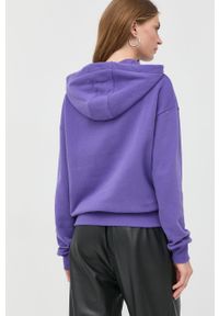 Patrizia Pepe bluza bawełniana damska kolor fioletowy z kapturem z aplikacją. Typ kołnierza: kaptur. Kolor: fioletowy. Materiał: bawełna. Długość rękawa: długi rękaw. Długość: długie. Wzór: aplikacja #3
