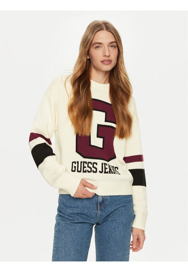 Guess Sweter W4BR11 Z3HN2 Czerwony Regular Fit. Kolor: czerwony. Materiał: syntetyk