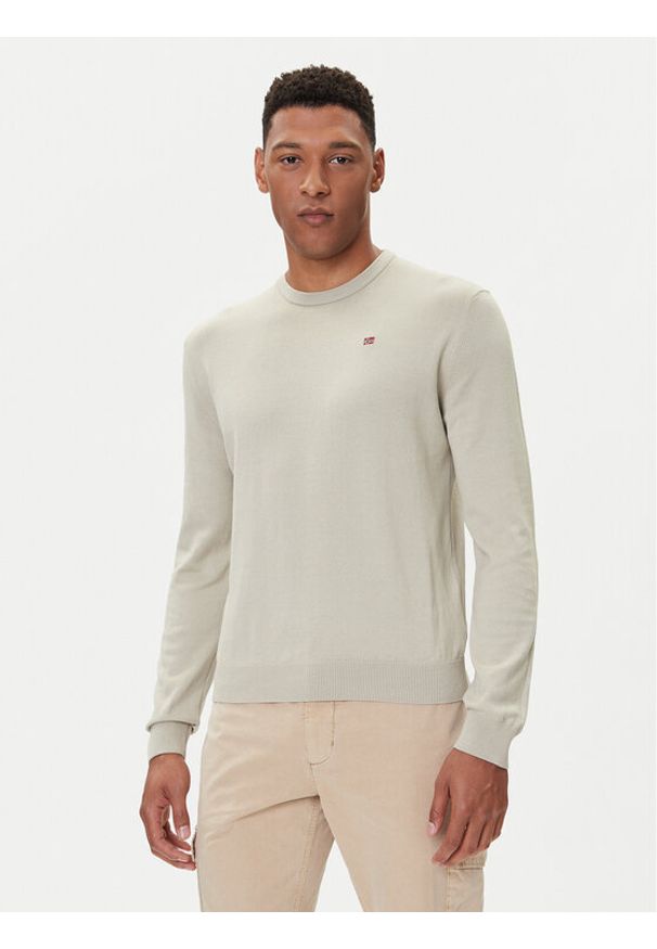Napapijri Sweter Droz NP0A4I2G Szary Regular Fit. Kolor: szary. Materiał: bawełna