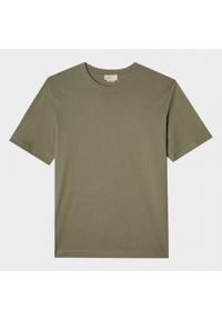 outhorn - T-shirt basic męski - khaki. Kolor: brązowy. Materiał: dzianina, materiał, bawełna. Wzór: gładki