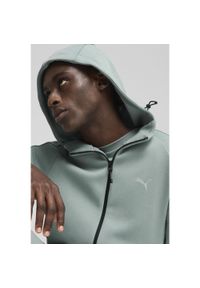 Puma - Męska rozpinana bluza z kapturem EVOSTRIPE PUMA Green Moon. Typ kołnierza: kaptur. Kolor: zielony