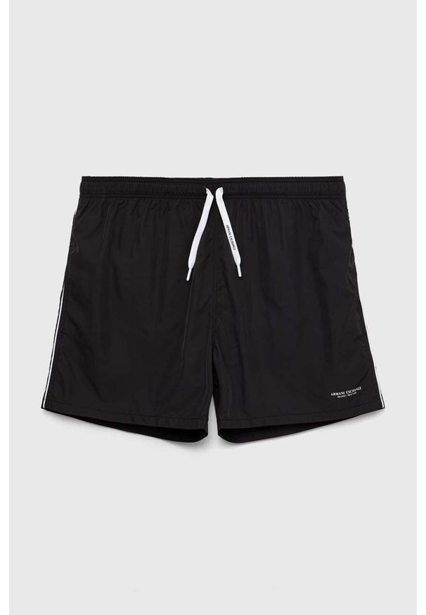 Armani Exchange szorty kąpielowe kolor czarny. Kolor: czarny. Materiał: tkanina