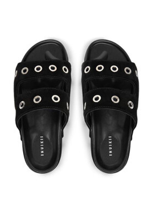 Inuikii Klapki Suede Studs 70103-153 Czarny. Kolor: czarny. Materiał: skóra, zamsz
