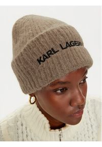 Karl Lagerfeld - KARL LAGERFELD Czapka 246W3411 Beżowy. Kolor: beżowy. Materiał: wełna #4