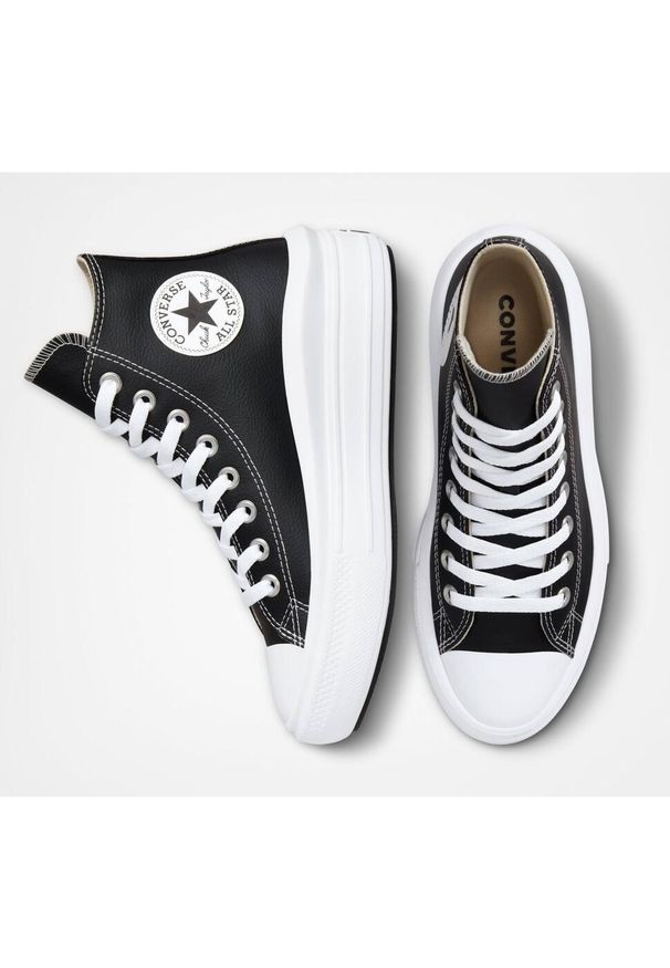Adidasy Converse Chuck Taylor All Star Move Platform, Dla obu płci. Okazja: na co dzień. Kolor: czarny. Materiał: skóra ekologiczna, materiał. Obcas: na platformie. Model: Converse All Star