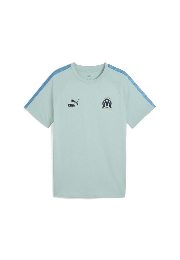 Puma - Męska koszulka Olympique Marsylia KING PUMA Modern Mint Luminous Blue Green. Kolor: zielony, niebieski, wielokolorowy