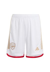 Spodenki do piłki nożnej dla dzieci Adidas Arsenal 23/24 Home. Kolor: biały. Materiał: materiał #1