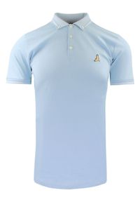 Oryginalna Koszulka Polo - Brave Soul - Błękitna. Okazja: na co dzień. Typ kołnierza: polo. Kolor: niebieski. Materiał: bawełna. Styl: casual