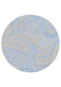 Elegancki Krawat Chattier - Beż z Błękitem, Wzór Paisley. Kolor: wielokolorowy. Materiał: tkanina. Wzór: paisley. Styl: elegancki #2