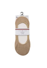 TOMMY HILFIGER - Skarpetki Tommy Hilfiger Women Footie Invisible 2Pairs 343025001-499 - beżowe. Kolor: beżowy. Materiał: elastan, poliamid, bawełna, materiał #1