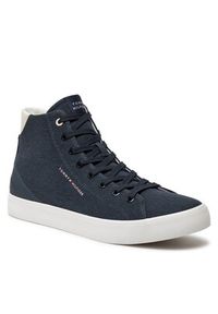 TOMMY HILFIGER - Tommy Hilfiger Tenisówki Th Hi Vulc Summer Cvs FM0FM05076 Granatowy. Kolor: niebieski. Materiał: materiał #4