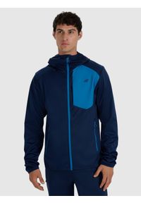 4f - 4F Kurtka softshell wiatroodporna membrana 8000 męska - granatowa XXL. Kolor: niebieski. Materiał: softshell. Technologia: Primaloft. Sezon: zima. Sport: turystyka piesza, wspinaczka #1