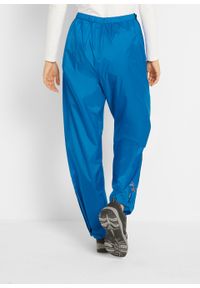 Spodnie przeciwdeszczowe, długie bonprix lodowy niebieski z nadrukiem. Kolor: niebieski. Materiał: materiał, poliamid. Długość: długie. Wzór: nadruk #5