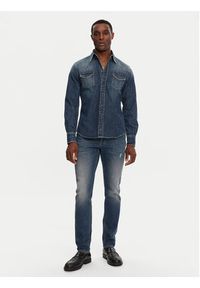 DOLCE & GABBANA - Dolce&Gabbana Koszula jeansowa G5JC8D G8GW9 Granatowy Regular Fit. Kolor: niebieski. Materiał: bawełna #6