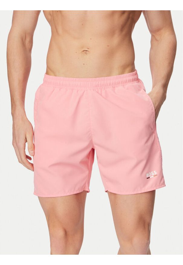 BOSS Szorty kąpielowe Swordfish 50554613 Różowy jasny Regular Fit. Kolor: różowy. Materiał: syntetyk