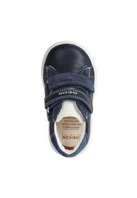 Geox sneakersy skórzane dziecięce kolor granatowy. Nosek buta: okrągły. Zapięcie: rzepy. Kolor: niebieski. Materiał: skóra #7