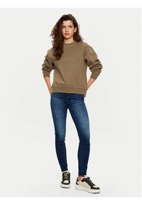 TOMMY HILFIGER - Tommy Hilfiger Bluza WW0WW41246 Brązowy Relaxed Fit. Kolor: brązowy. Materiał: bawełna #4