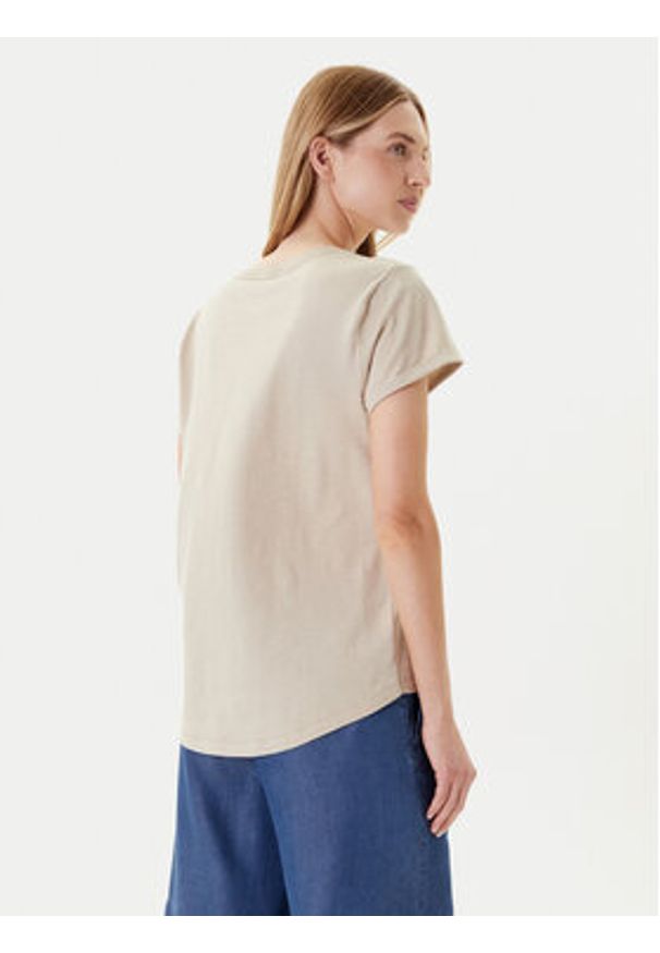 United Colors of Benetton - United Colors Of Benetton T-Shirt 3BVXD109F Beżowy Regular Fit. Kolor: beżowy. Materiał: bawełna