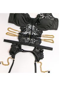 Intica - Komplet bielizny z koronkowym wykończeniem Lina. Kolor: czarny. Materiał: koronka. Wzór: koronka #4