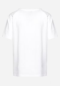 Born2be - Biały Bawełniany T-shirt z Krótkim Rękawem i Ozdobnym Nadrukiem Biolivia. Okazja: na co dzień. Kolor: biały. Materiał: bawełna. Długość rękawa: krótki rękaw. Długość: krótkie. Wzór: nadruk. Styl: casual #4