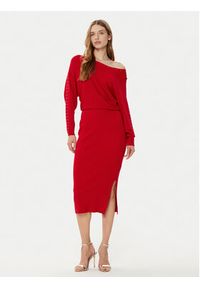 Morgan Sukienka dzianinowa 242-RMLIDO Czerwony Slim Fit. Kolor: czerwony. Materiał: syntetyk #4