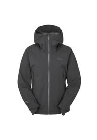 Kurtka przeciwdeszczowa damska Rab Women's Downpour Light Jacket z kapturem. Typ kołnierza: kaptur. Kolor: szary
