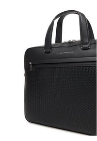 TOMMY HILFIGER - Tommy Hilfiger Torba na laptopa Th Woven Computer Bag AM0AM13660 Czarny. Kolor: czarny. Materiał: skóra