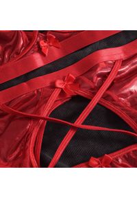 Intica - Komplet bielizny z strapsami regulowanymi Kjellaug. Kolor: czerwony. Materiał: tkanina #2