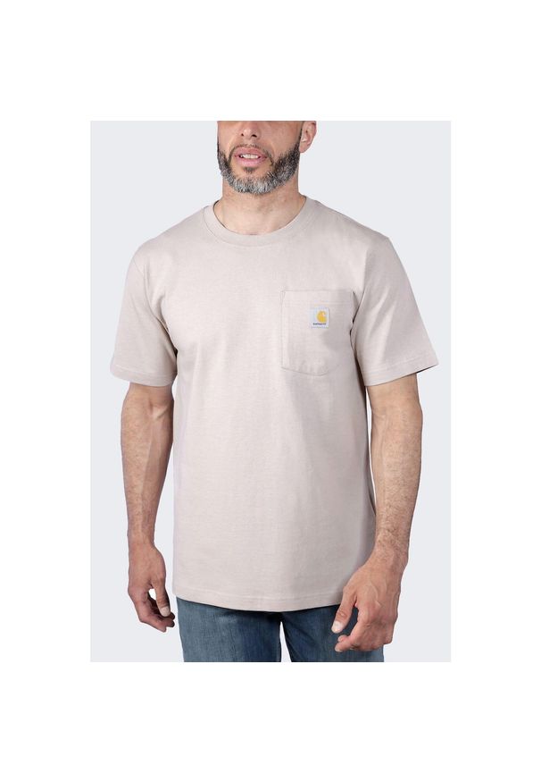 Koszulka sportowa męska T-shirt Carhartt Heavyweight Pocket K87. Kolor: beżowy