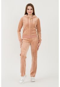 Juicy Couture - JUICY COUTURE Beżowe damskie spodnie dresowe Del Ray Gold Pocketed Pant, Rozmiar M. Kolor: beżowy. Materiał: dresówka #7