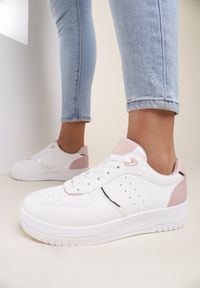 Renee - Biało-Różowe Sneakersy Thessaros. Kolor: biały #1