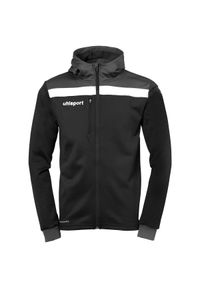 UHLSPORT - Kurtka Uhlsport Offense 23. Typ kołnierza: kaptur. Kolor: szary, czarny, wielokolorowy. Materiał: polar. Sport: piłka ręczna, fitness #1