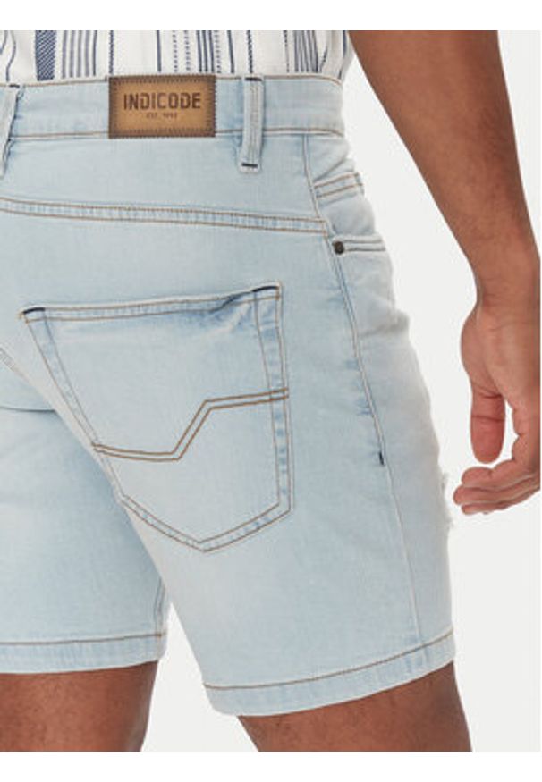 INDICODE Szorty jeansowe Sejer 70-849 Niebieski Slim Fit. Kolor: niebieski. Materiał: bawełna