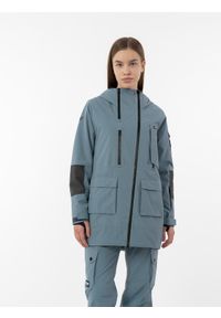 4f - Kurtka snowboardowa membrana 15 000 damska. Kolor: niebieski. Materiał: materiał, poliester. Sezon: zima. Sport: snowboard #1