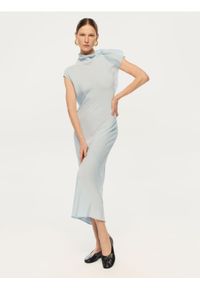 Reserved - Sukienka z wiskozy - jasnoniebieski. Kolor: niebieski. Materiał: wiskoza #1