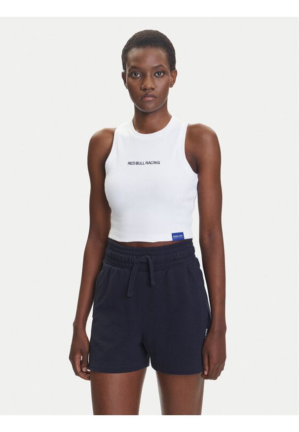 Pepe Jeans Top Red Bull Racing Logo RL500002 Biały Slim Fit. Kolor: biały. Materiał: bawełna