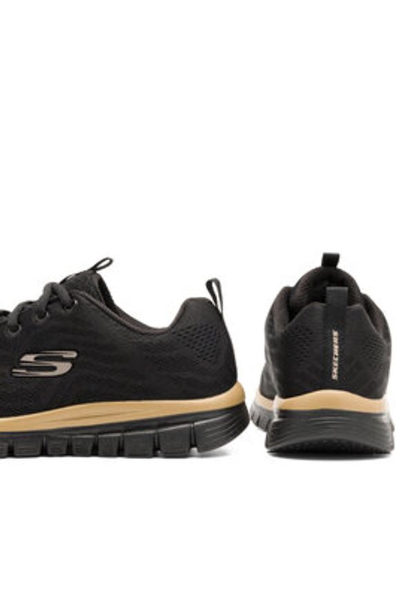 skechers - Skechers Sneakersy GRACEFUL - GET CONNECTED 12615 BKRG Czarny. Kolor: czarny. Materiał: materiał