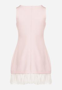 Born2be - Różowa Elegancka Sukienka Taliowana Florzedi. Okazja: na co dzień, na imprezę. Kolor: różowy. Typ sukienki: proste. Styl: elegancki #3