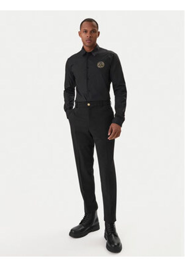 Versace Jeans Couture Koszula 80GALCS0 CNY17 Czarny Regular Fit. Kolor: czarny. Materiał: bawełna