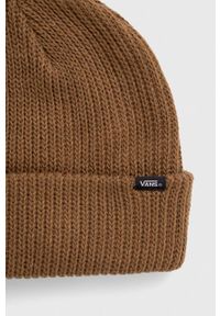 Vans czapka kolor brązowy z grubej dzianiny. Kolor: brązowy. Materiał: dzianina #3