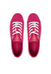TOMMY HILFIGER - Tommy Hilfiger Tenisówki FW0FW09171 Różowy ciemny. Kolor: różowy. Materiał: materiał #5